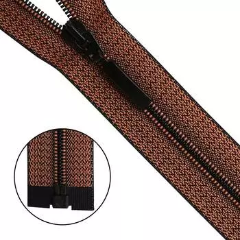 Молния витая Тип 6 1 замок 70см декоративная тесьма меланж Arta-F (D814M лососево-черный)