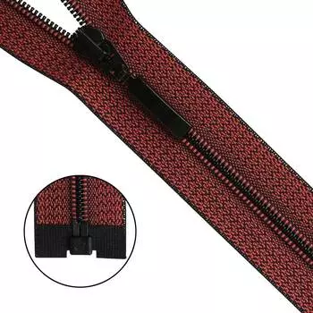 Молния витая Тип 6 1 замок 70см декоративная тесьма меланж Arta-F (D818M кирпично-черный)
