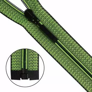 Молния витая Тип 6 1 замок 70см декоративная тесьма меланж Arta-F (D535M лимонно-черный)