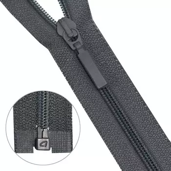 Молния витая Тип 6 1 замок 75см Arta-F (301 графит)