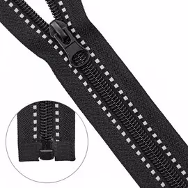 Молния витая a/l Т5 светоотражающая 80см (черный)