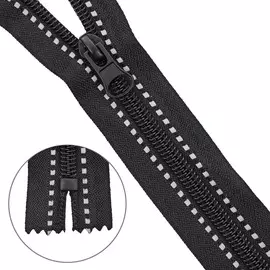 Молния витая a/l Т5 светоотражающая, неразъемн. 18см (черный)