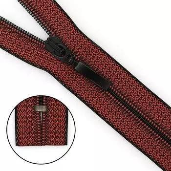 Молния витая Тип 6 18см неразъемная декоративная тесьма меланж Arta-F (D818M кирпично-черный)