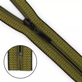 Молния витая Тип 6 18см неразъемная декоративная тесьма меланж Arta-F (D504M желто-черный)