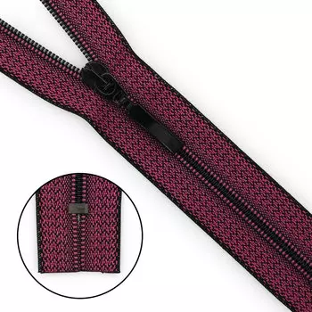 Молния витая Тип 6 18см неразъемная декоративная тесьма меланж Arta-F (D397M малиново-черный)