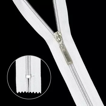 Молния 'витая' нераз. Т7 - 18см, никель/белый