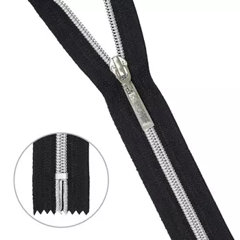 Молния 'витая' нераз. Т7 - 18см, никель/черн.