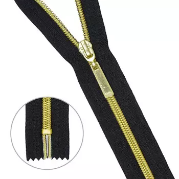 Молния 'витая' нераз. Т7 - 18см, зол/черн.