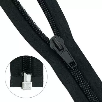 Молния витая т10 1 замок 80см черный