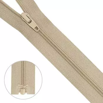 Молния витая т3 1 замок 30см (128 бежево-серый)