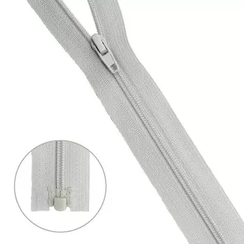Молния витая т3 1 замок 30см (154 бледно-серый)