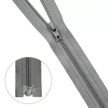 Молния витая т3 1 замок 30см (275 серый)