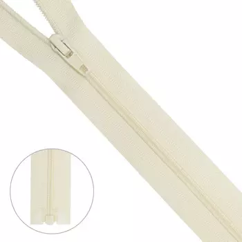 Молния витая т3 1 замок 30см (571 молочный)