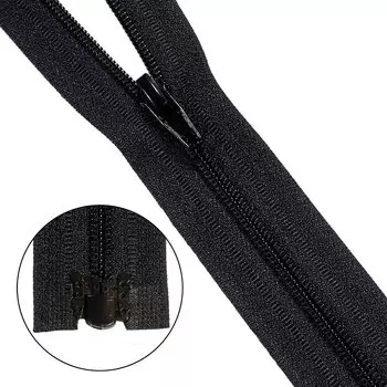 Молния витая т3 1 замок 30см (580 черный)