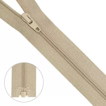 Молния витая т3 1 замок 50см (128 бежево-серый)