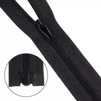 Молния витая т3 1 замок 50см (580 черный)