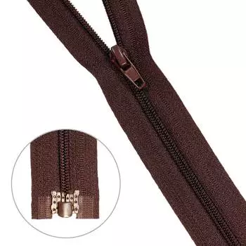 Молния витая т3 1 замок 50см (917 т.коричневый)
