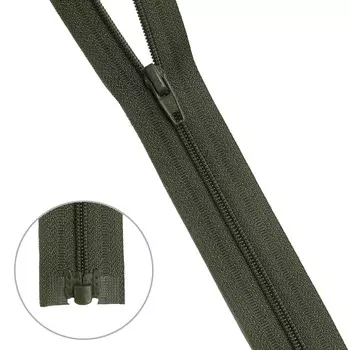 Молния витая т3 1 замок 60см (078 хаки)