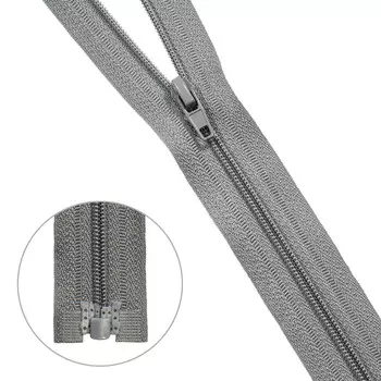 Молния витая т3 1 замок 60см (275 серый)