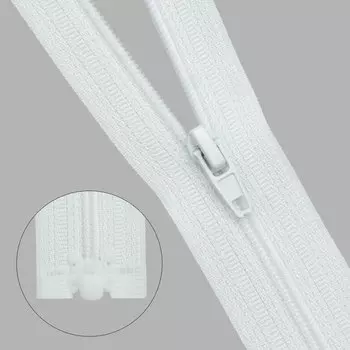 Молния витая т3 1 замок 60см (501 белый)