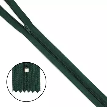 Молния витая Т3 неразъемная p/l - 40см (153 т.зеленый)