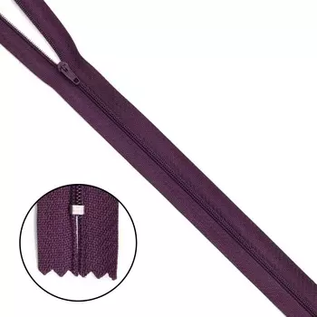 Молния витая Т3 неразъемная p/l - 30см (863 св.баклажан)