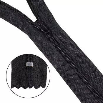 Молния витая Т3 неразъмная p/l - 60см (580 черный, 310 черный)