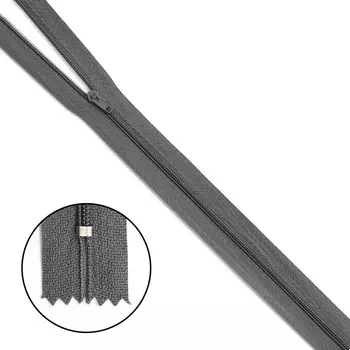 Молния витая Т3 неразъемная p/l - 50см (275 серый)