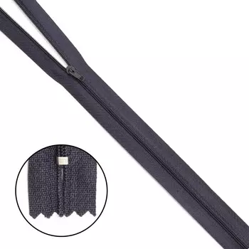 Молния витая Т3 неразъемная p/l - 50см (301 т.серый)