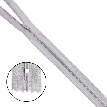 Молния витая Т3 неразъемная p/l - 50см (154 бледно-серый)