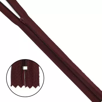 Молния витая Т3 неразъемная p/l - 50см (864 т.бордо)