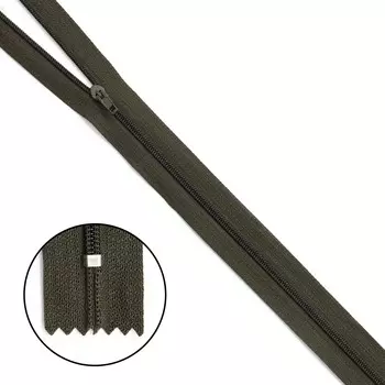 Молния витая Т3 неразъемная p/l - 50см (078 хаки)