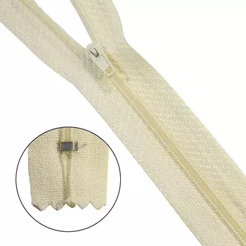 Молния витая Т3 неразъемная p/l - 50см (122 молочный)