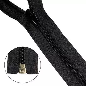 Молния витая т5 1 замок 40см (580 чёрный, F322)