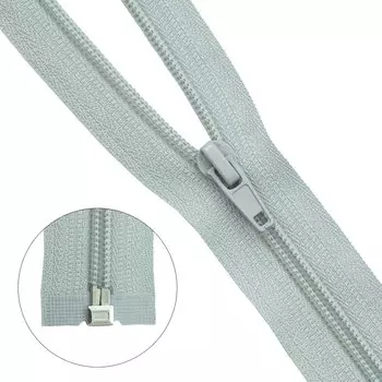 Молния витая т5 1 замок 45см (154 бледно-серый)