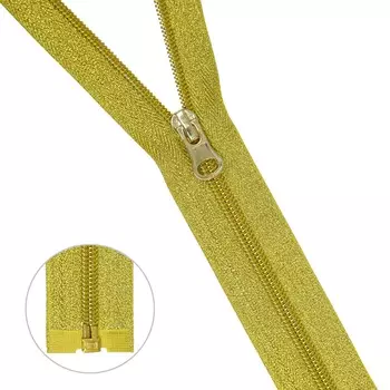 Молния витая т5 1 замок 50см золото