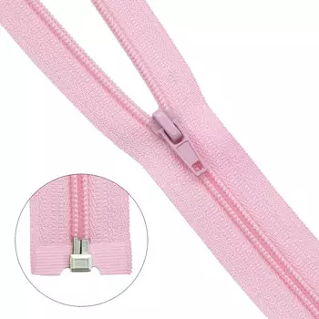 Молния витая т5 1 замок 60см (513 розовый)