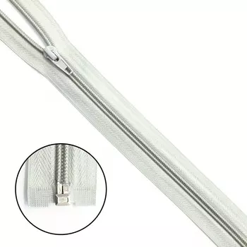 Молния витая т5 1 замок 60см (м314 серый)