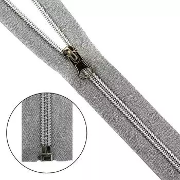 Молния витая т5 1 замок 60см серебро