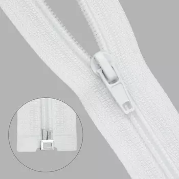 Молния витая т5 1 замок 75см (501 белый)