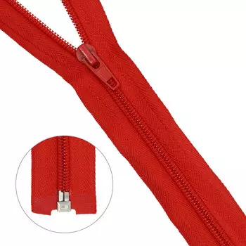 Молния витая т5 1 замок 75см (м-145красный)