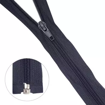 Молния витая т5 1 замок 80см (А-312 т. серый)