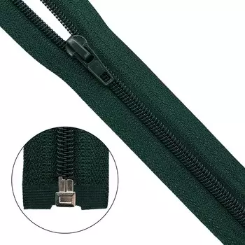 Молния витая т5 1 замок 85см (890 т.т.зеленый)