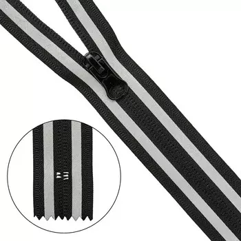 Молния витая Т5 светоотражающая, нераз. - 18см (580 черный)