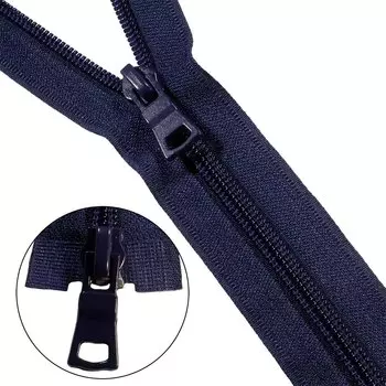 Молния витая т7 2 замка 110см (233 т.синий)