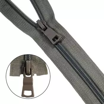 Молния витая т7 2 замка 110см (275 серый)