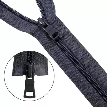 Молния витая т7 2 замка 110см (301 т.серый)