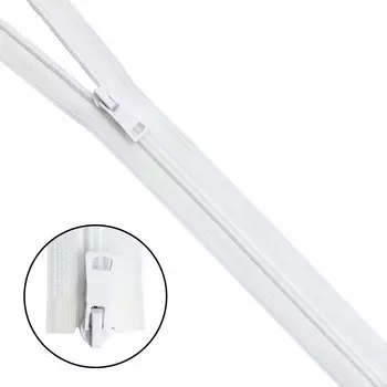 Молния витая т7 2 замка 110см (501 белый)