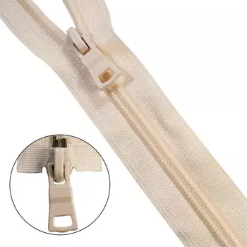 Молния витая т7 2 замка 70см (571 молочный)