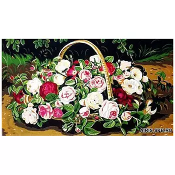 MRC1035-020 Канва с рисунком MARGOT 'Корзина роз' 45*65 см